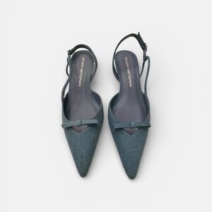 Stuart Weitzman Blue Slingback Heels